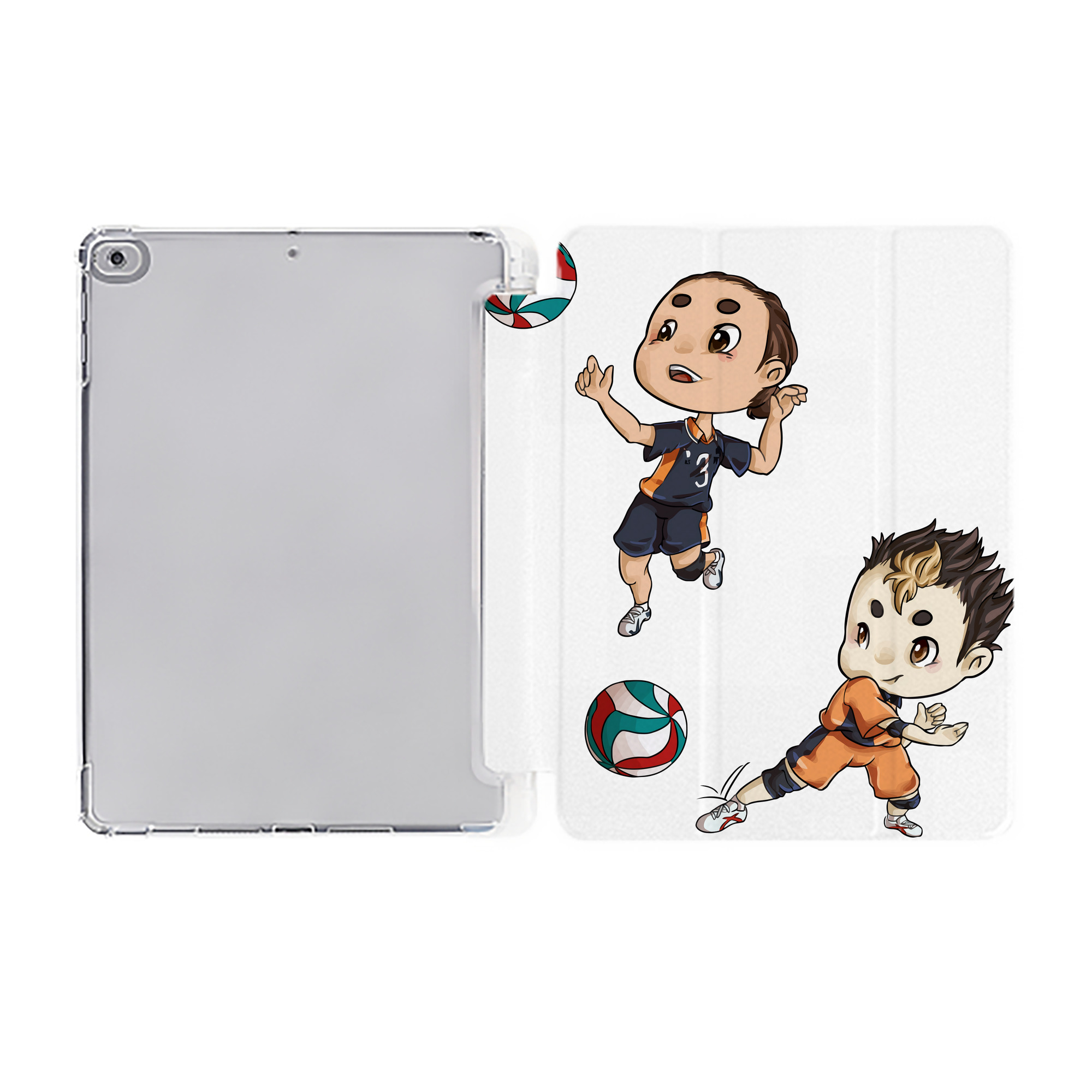 （画像用） ハイキュー!! Haikyu!! IPad ケース ペン収納付き 三つ折りスタンド PUレザー×シリコン 対応機種9.5/10.5/10.9インチ